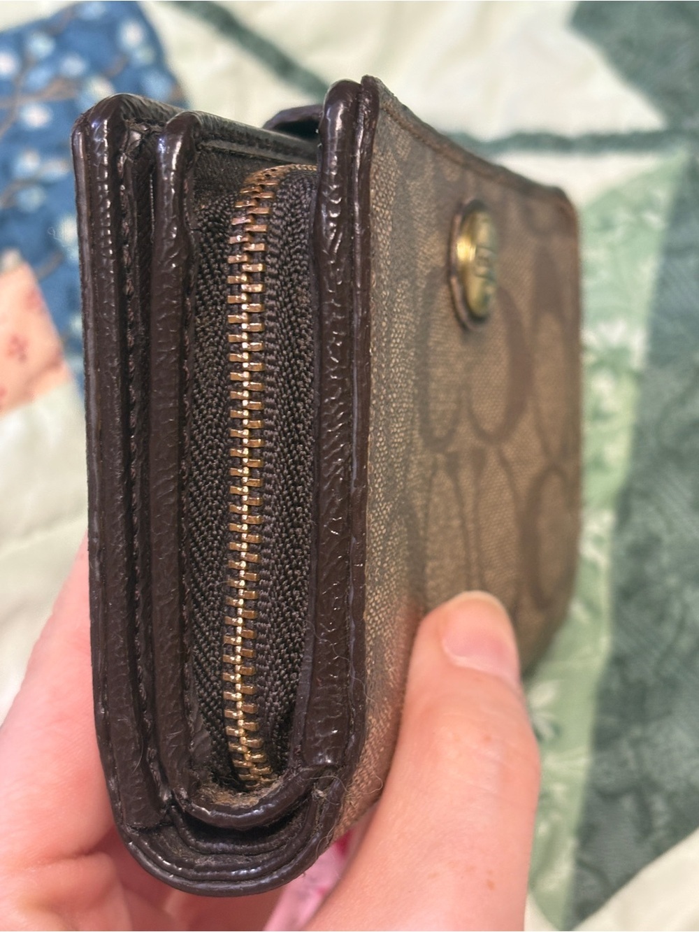 Coach Signature C Brown PVC and Leather Wallet - Picture 10 of 15
